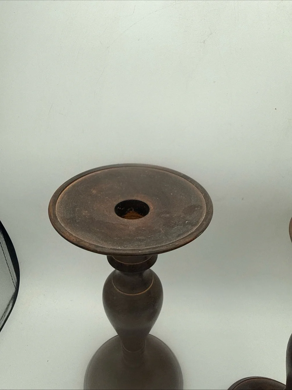 World Market Brass Painted Wood Like 9” Candle Stick Holders India